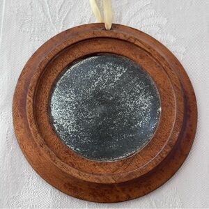 Antique Round Looking Glass Mirror 1830s Provenance Wood Frame